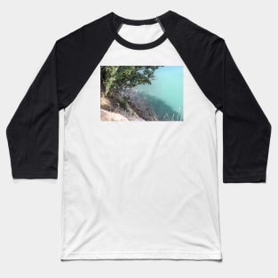 tree overhanging a rocky shore Baseball T-Shirt